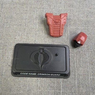 Hasbro G.I. Joe 25th Anniversary Cobra Crimson Guard accessories stand helmet