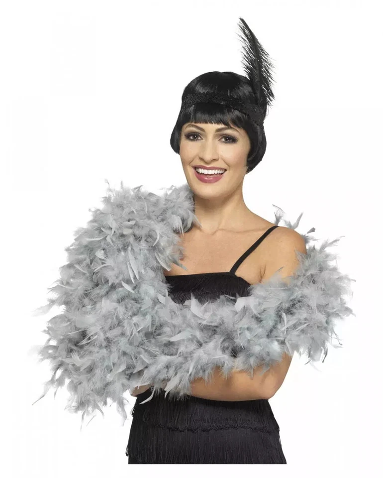 SMIFFYS Silberne Boa Deluxe 180 cm für Fasching & Karneval