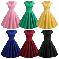 Vintage Swing A line Skater Dress for Women Retro Party 50 60s Evening