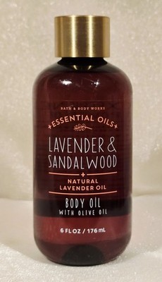 Bath & Body Works Essential Oils LAVENDER & SANDALWOOD Body Oil 6oz RARE NEW