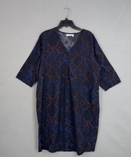 Masai Dress Womens XL Black Snake Animal Print Trapeze Swing Pockets Copenhagen