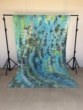 6x9 ft Aqua Blue, Green , Charcoal Abstract Backdrop Dyed Background Photograp
