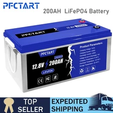 12V 200Ah LiFePO4 Deep Cycle 100A BMS Lithium Iron Phosphate Battery for RV Boat