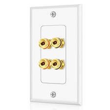 Home Theater Speaker Wall Plate Outlet 2 Speaker Panel Banana Binding Post Plug