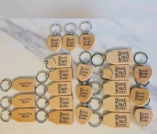 22 BNWT Wooden Keychains with BEST MOM, DAD, NANA, PAPA, GIGI