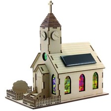 BARTL 110485 - Solar Holzkirche Bausatz Experimentieren Elektro Technik Set Neu