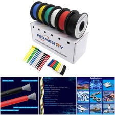 20 Awg Stranded Wire Spool 50ft Each 6 Colors Flexible Tinned Copper Hook Up