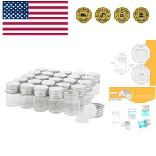 5ml Glass Vials with Screw Caps and Plastic Stoppers, Small Clear Liquid Samp...