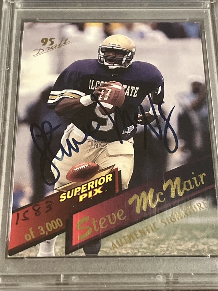 🟥🔥Steve McNair🔥🟦 1995 Superior Pix Draft RC Rookie Card Signed PSA/DNA AUTO - Image 3 of 4