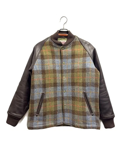 Paul Smith x Harris Tweed Sleeve Leather Varsity Jacket Stadium Jumper Size M - product listing photo