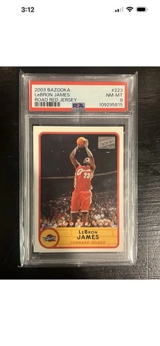 2003 Bazooka - LeBron James #223 Red Jersey (RC) PSA 8