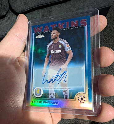 Topps 2024-25 Chrome UEFA Club Competitions Ollie Watkins Auto /150 CA-OW