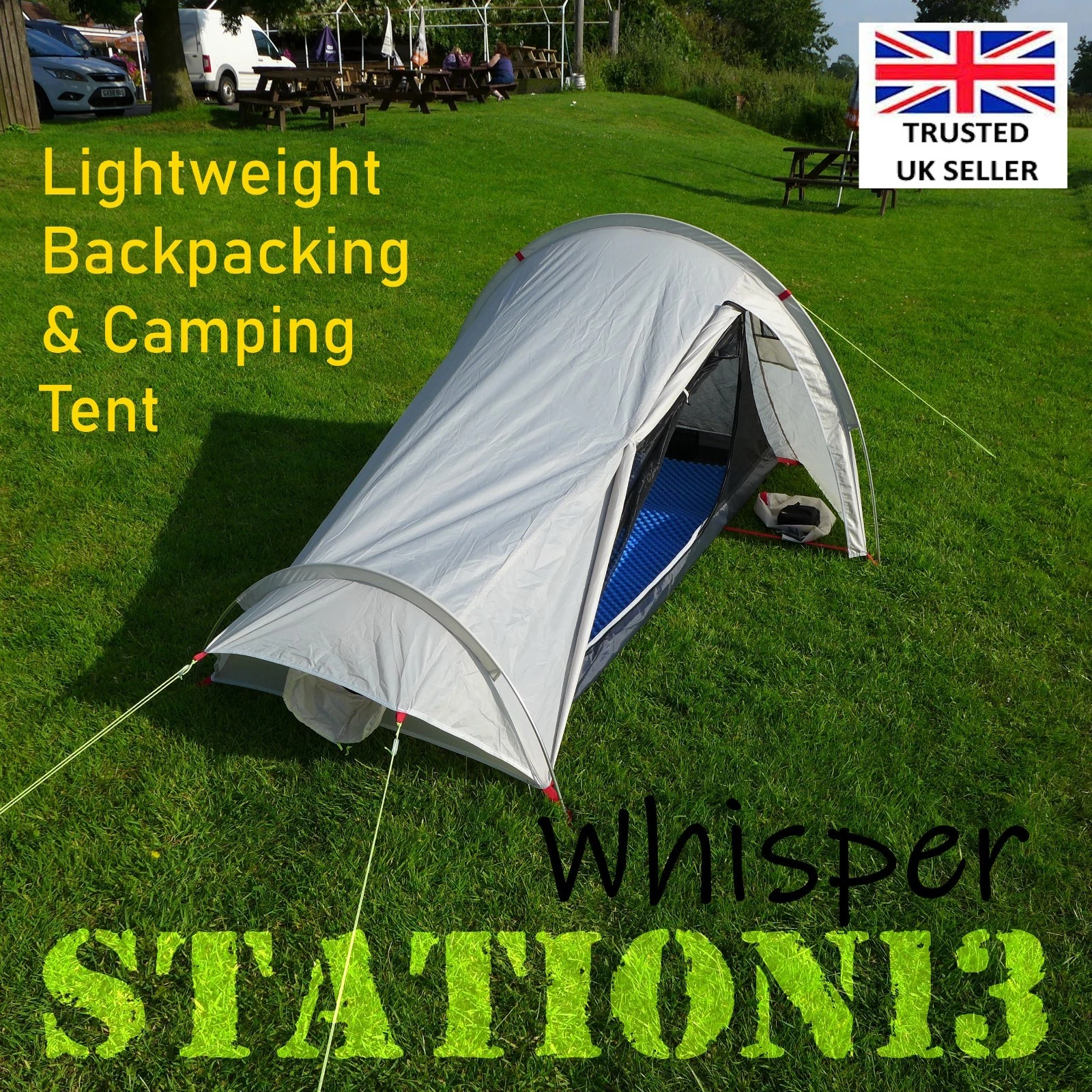 Lightweight Backpacking Tent - STATION13 Whisper - 1 Person Tent - just 1.37kgs