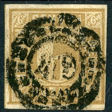 GERMAN STATES BAVARIA 1862 USED #12, NUMERAL !! I 124