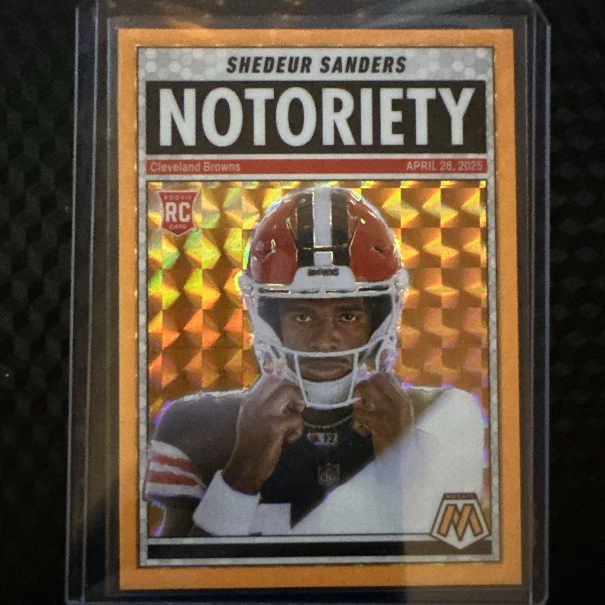 2025 Panini Mosaic Shedeur Sanders Notoriety Orange Fluorescent