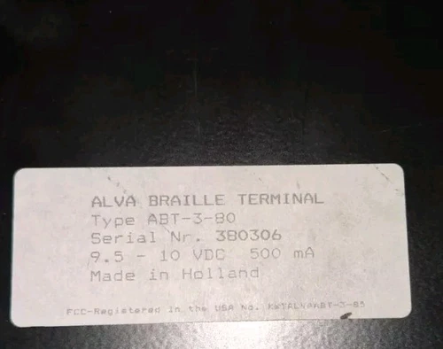 ALVA Braille Terminal ABT380 ABT 380. SN:380306 - Picture 3 of 3
