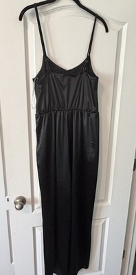 Cosmic Beauty Size XL Women s black satin jumpsuit Strappy Concert Dinner Sassy