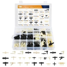 GOOACC 159Pcs 32 Size Automotive Vacuum Tubing Tee 159 Pcs, Black/White 