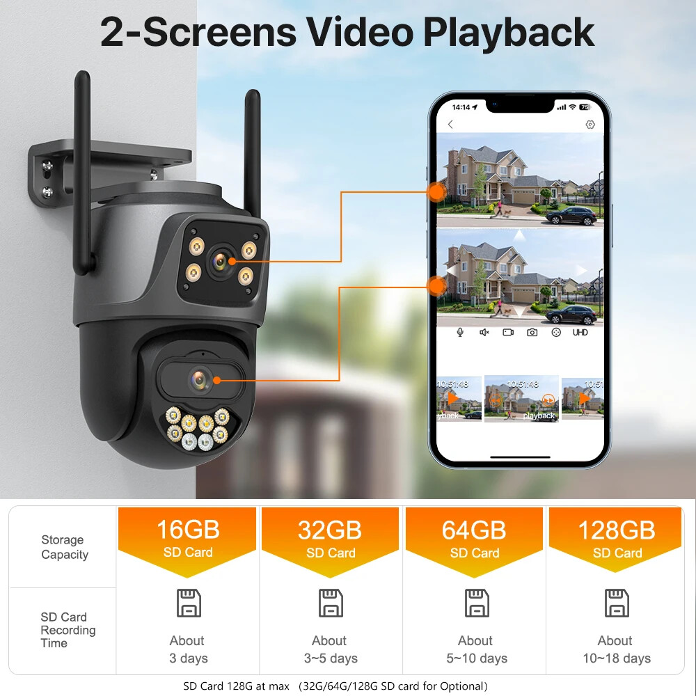 Security Camera Outdoor Home Wifi Night Human Detection two-way conversation-image