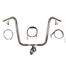 1 1/4" Chrome 16" Prewired Ape Hanger Handlebar PKit 1996-2006 Harley Softail