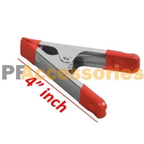 16x 4" inch Metal Spring Clamps w/ Rubber Tips Tool 16 Pcs Lot Steel Red - Image 2 of 2