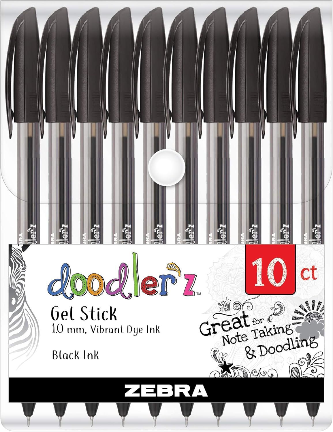 Zebra Gel Stick Pens 8 Pack - Ideal for Doodling, Drawing, and Journaling