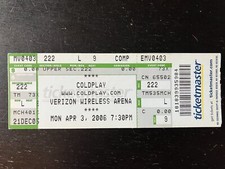 Coldplay Full Unused Ticket Stub 2006 &lsquo;Twisted Logic&rsquo; Tour
