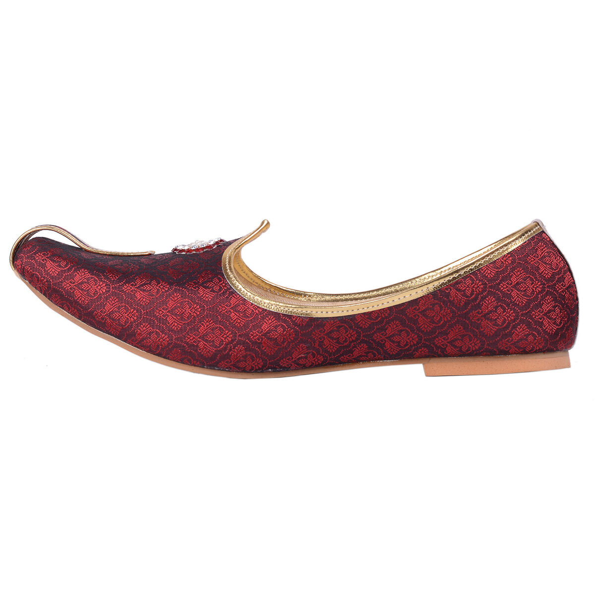 Desi colour mens ethnic footwear sherwani jutti-grey velvet emb - DESI  COLOUR - 4162354