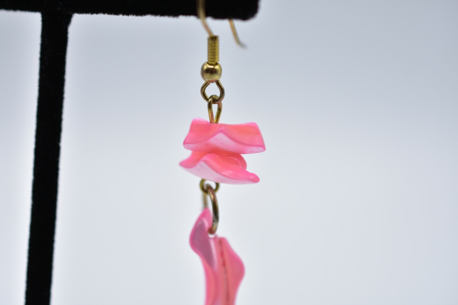 Statement Earrings Thick Abalone Shell Pink Dangl… - image 3