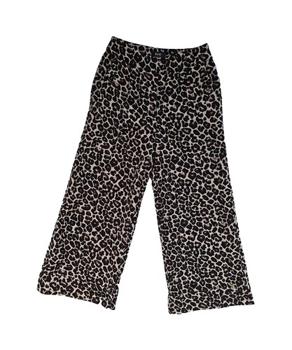 Maeve Anthropologie Hose UK 6 Leopard Brokat Animal Print weites Bein cropped.