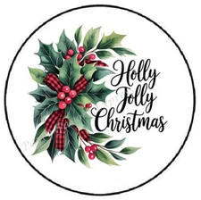 HOLLY JOLLY CHRISTMAS ENVELOPE SEALS LABELS STICKERS PARTY FAVORS