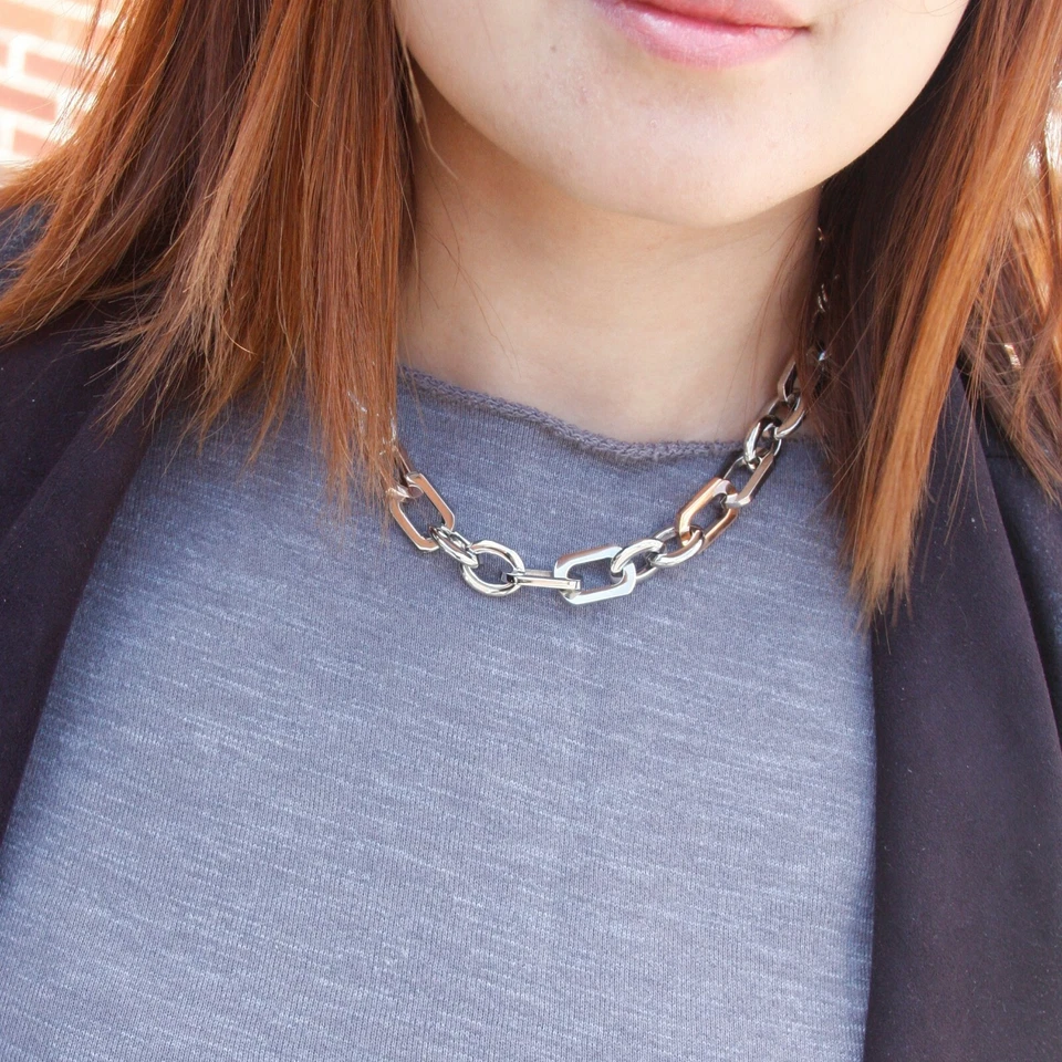 Collar de clip de papel de eslabones cuadrados de acero inoxidable 316 18"/36" Foto 2 de 4