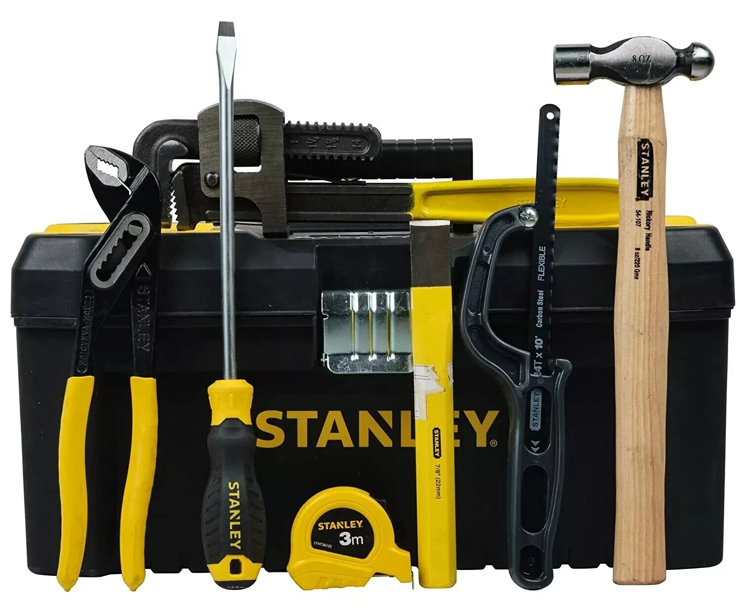 STANLEY PLOMERO-KIT Kit Todo en Uno para Hogar y Profesional (8 Piezas) con Caja