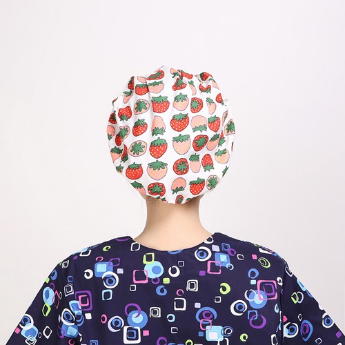Womens/Mens Florals Printed Cap Scrub Hat/Cap Head Wear Adjustable Accessories - Picture 486 of 660