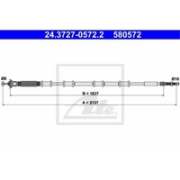 ATE Handbremsseil Bremsseil Hinten Passend FüR Fiat Doblo Cargo 223 119