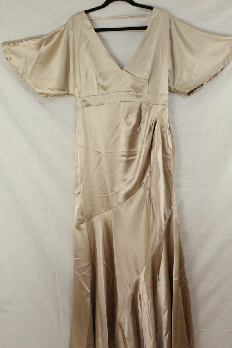 Women's Dress Size 10 SHEIN Satin Kimono Sleeve Maxi w/Belt