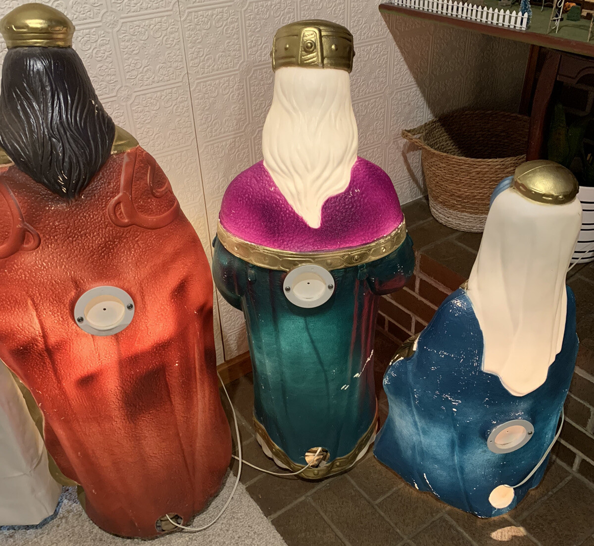 Vtg 1999 TPI Nativity Set 3 Wise Men Blow Mold Christmas Yard Decor