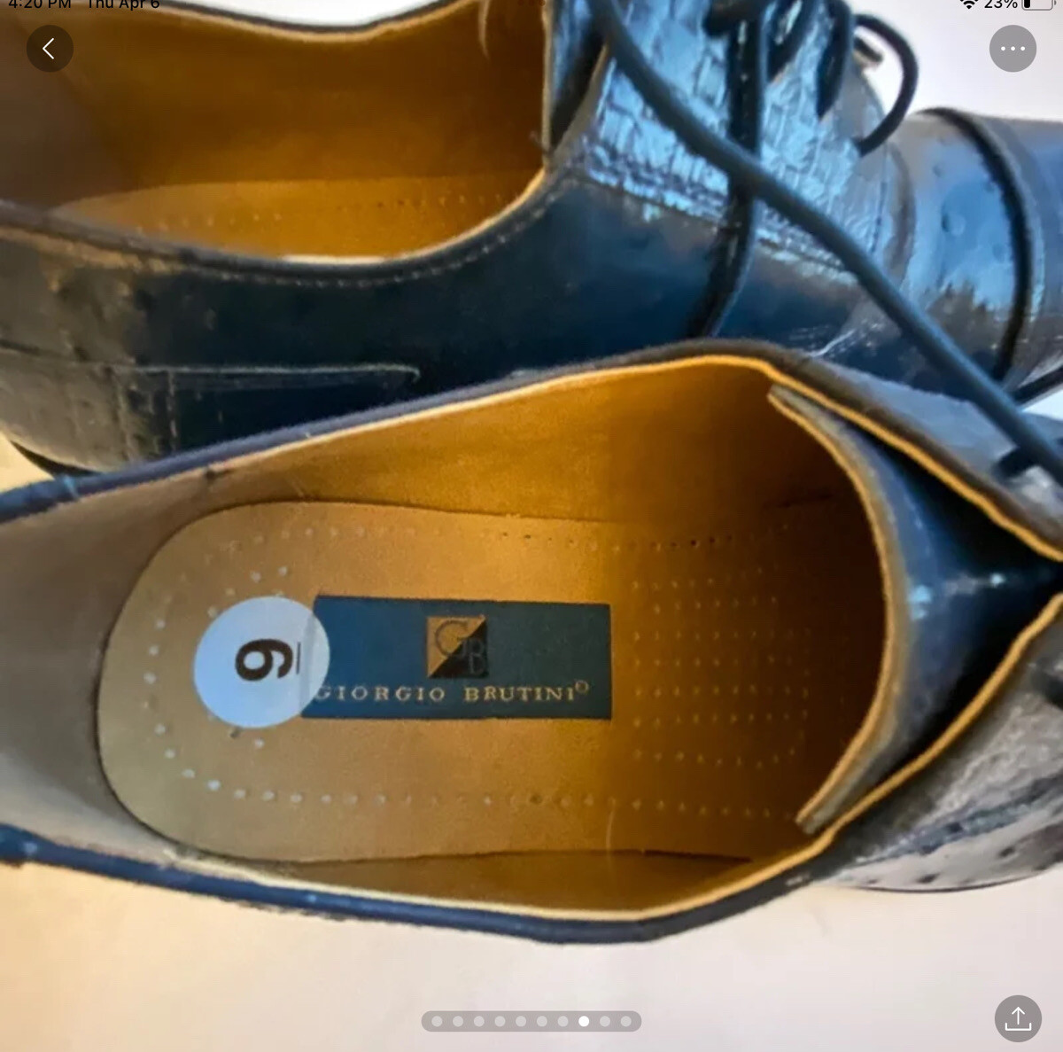 Giorgio Brutini Mens blue Lace Up Casual Dress Shoes Black  display picture 2