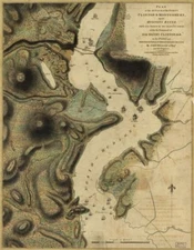 18" x 24" 1784 Map Of Forts Clinton & Montgomery Attack Upon Hudsons River