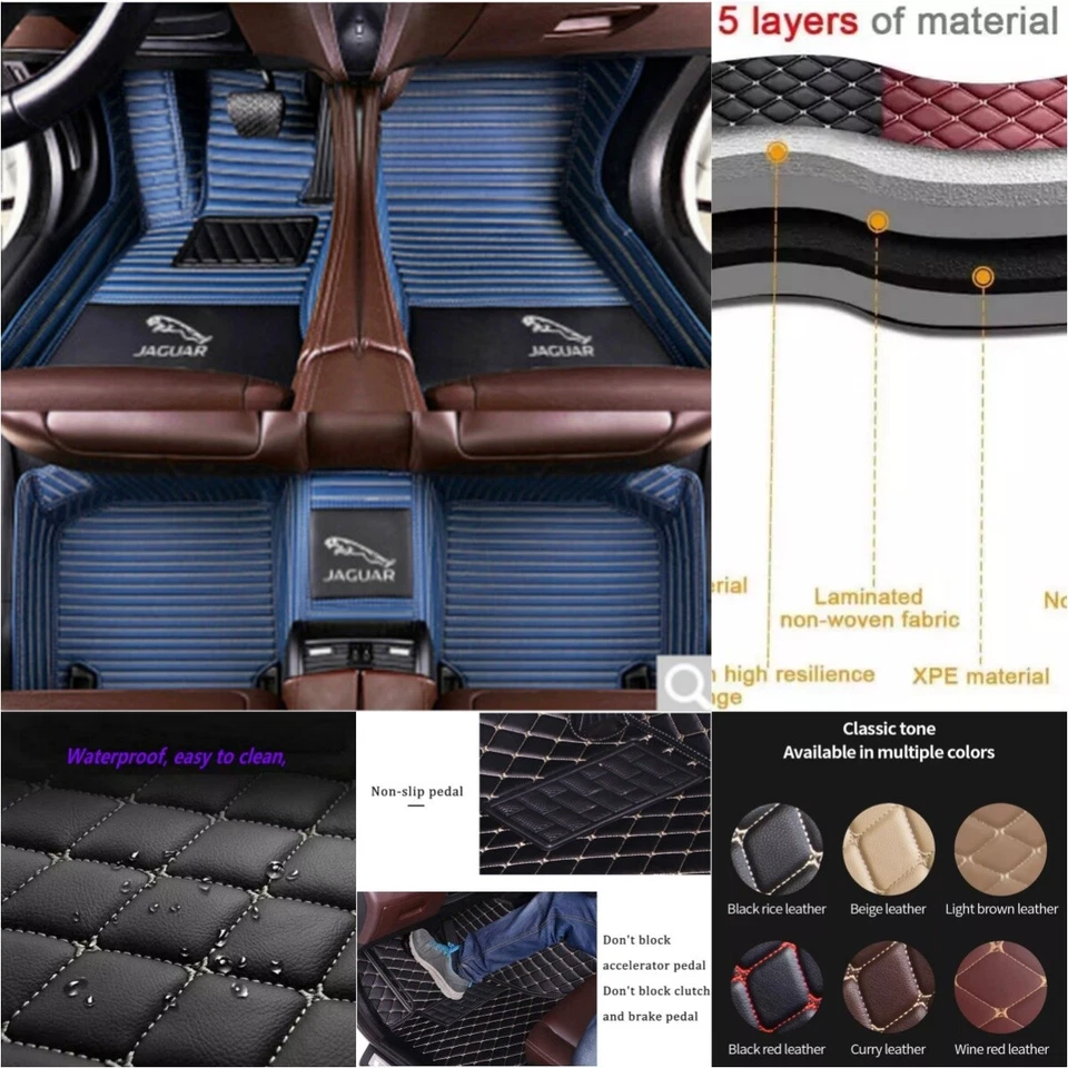 For Jaguar All Models Car Floor Mats Waterproof Cargo Liners Custom Carpets - Image 3 of 4