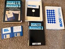 1988 Diskette Manager 3 Software IBM PC 3.5"  5.25" Floppy Filing Library BLOC