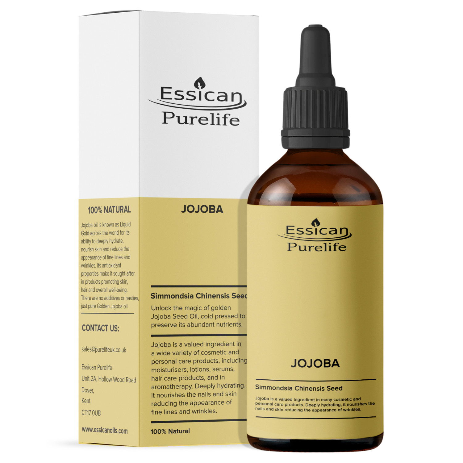 Premium Jojoba Oil 100ml Cold Pressed 100% Pure Pharmaceutical & Cosmetic grade