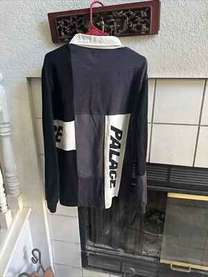 トップス PALACE PATCHWORK RUGBY BLACK Palace Skateboards Patchwork Rugby Winter 2016 FW16 Black
