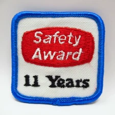 Safety Award 11 Years Patch Vintage Red White Blue Embroidered Sew On