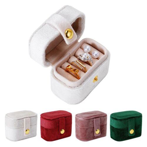 Mini Jewelry Box Travel Storage For Women Leather Small Earrings Ring Necklace