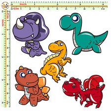 Dinosaurs Baby Transfer Rubberized Light Dark Cotton Hair T-Shirt 5pcs