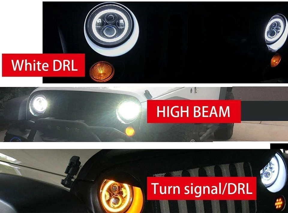 Faros LED proyectores de 7 pulgadas DRL para camioneta Chevrolet C10 C20 K10 K20 Foto 4 de 4