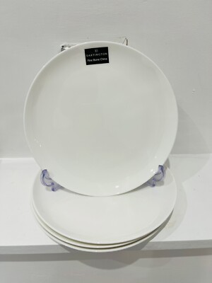 6x Dartington White Beilagenteller Fine Bone China 20cm Classic Coupe Stylish Set.