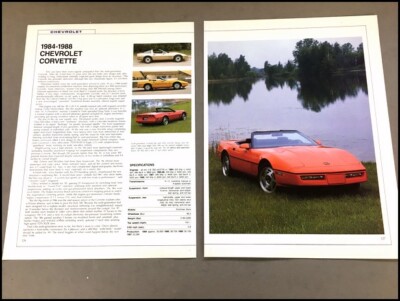 Chevrolet Corvette Car Review Print Article with Specs 1984 1985 1986 1987 P126