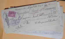 Bank cheques Canada - 95items The Canadian Bank of Commerce 1940ties-50thies